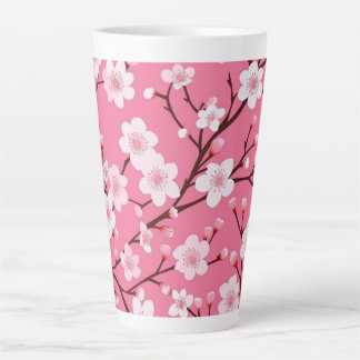 Tasse Latte Belles fleurs de cerisiers
