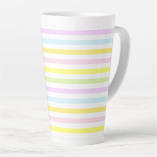 Tasse Latte Belles rayures aux couleurs pastel