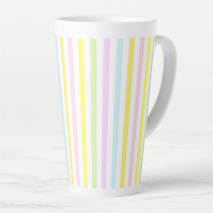 Tasse Latte Belles rayures verticales en couleurs pastel