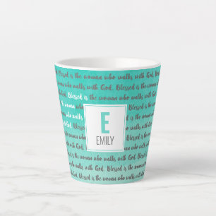 Tasse Latte Béni soit la Femme qui marche avec Dieu