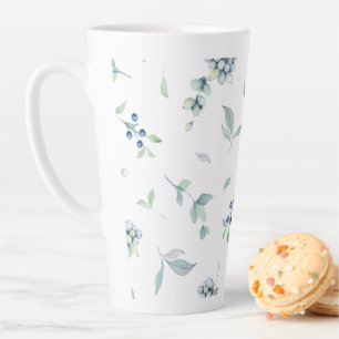Tasse Latte Berries Noël Winter Greens Élégant Plutôt