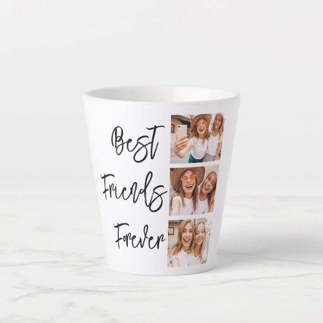 Tasse Latte Besties Cadeau Photo Collage Amis BFF (Devant)