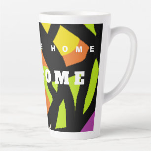 TASSE LATTE BIENVENUE À LA MAISON MOTIFS D'ART EN NOIR