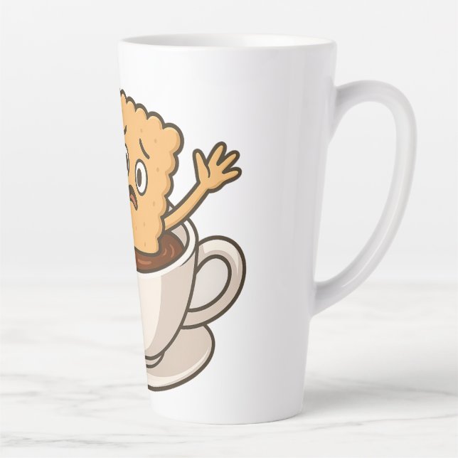 Tasse Latte Biscuit en difficulté dans une coupe de café (Droite)