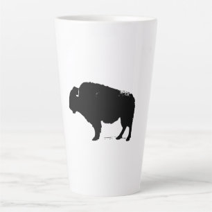 Tasse Latte Bison de Buffalo Art noir et blanc