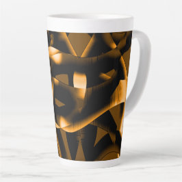 Tasse Latte Bizarre enchevêtrement de rubans brûlés, noir et o