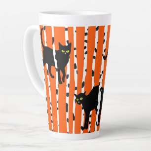 Tasse Latte Black Cats in Birch Forest Halloween