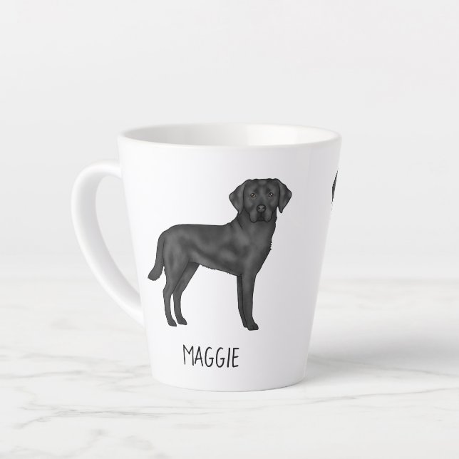 Tasse Latte Black Labrador Retriever mignon Chien Design Votre (Angle gauche)