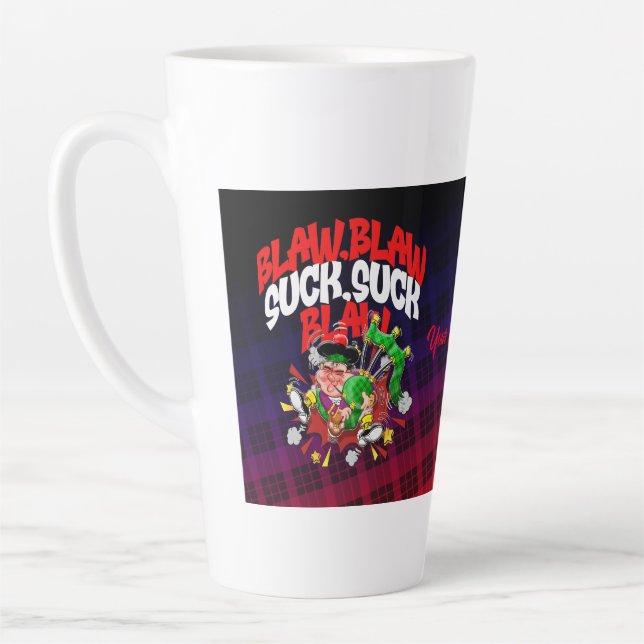 Tasse Latte Blaw, Blaw, Chuck, Chuck, Blaw, (Gauche)