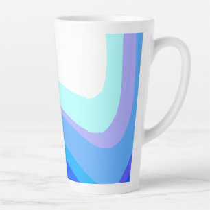 Tasse Latte Bleu Abstrait 1112