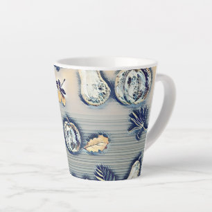 Tasse Latte bleu poussiéreux automne citrouille