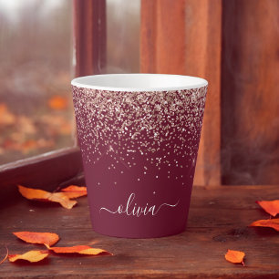 Tasse Latte Blush Rose Gold Fard à Joues Pailleté Rose Burgund
