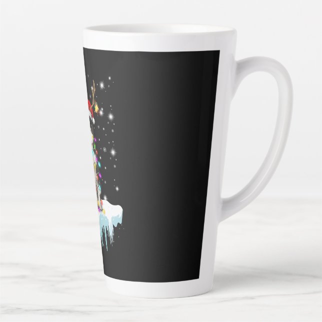 Tasse Latte Boder Colline Reindeer Noël présent (Droite)