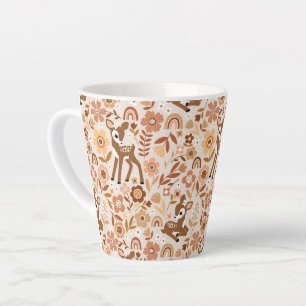 Tasse Latte Boeuf mignon cerf modèle floral