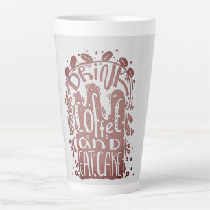 Tasse Latte Boire Café Manger Gâteau
