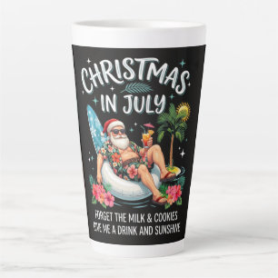Tasse Latte Boisson de vacances de Noël en juillet de Santa