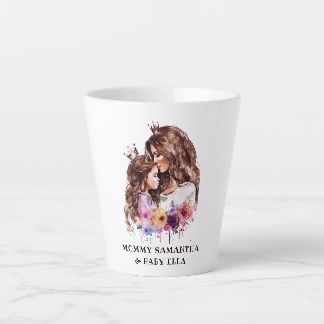 Tasse Latte Bond adorable maman et fille (8) (Devant)