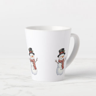 Tasse Latte Bonhomme de neige heureux