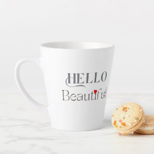 Tasse Latte BONJOUR Beau, Cadeau Uplifting pour Elle