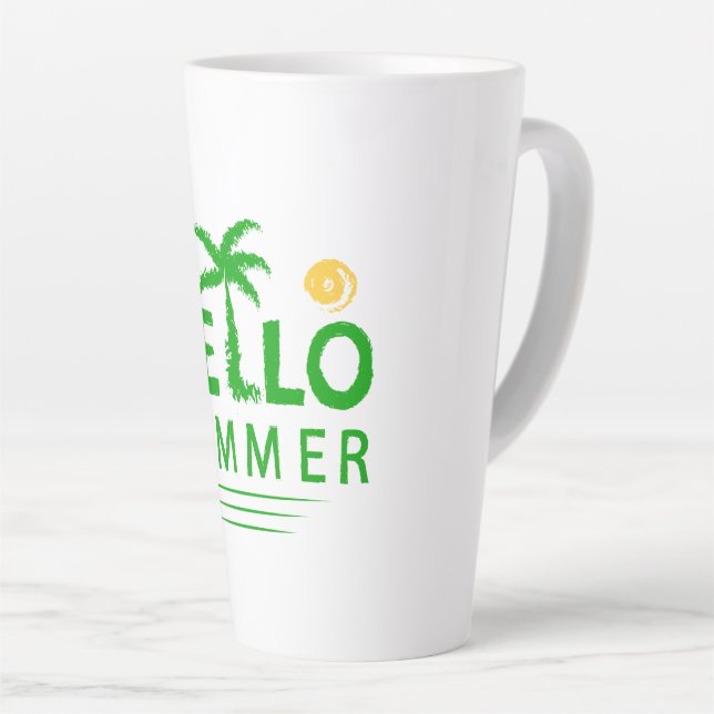 Tasse Latte Bonjour été (Angle droit)