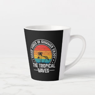 Tasse Latte Bonne ambiance estivale vagues tropicales