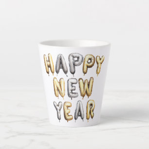 Tasse Latte Bonne année Gris Or