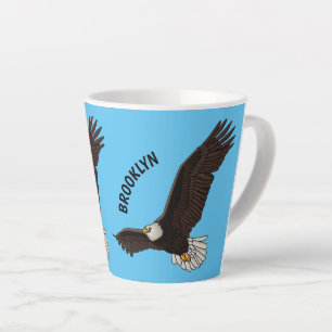 Tasse Latte Bonne illustration de dessin d'aigle à chauve-sour
