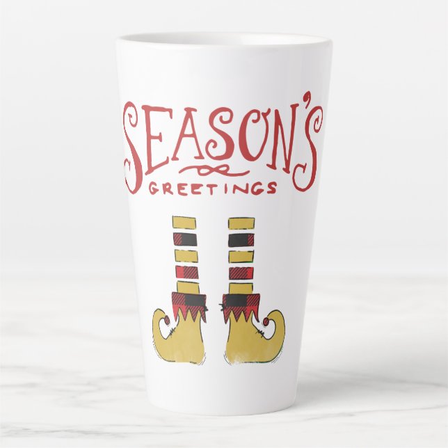 Tasse Latte Bonnes Fêtes Elf Chaussures (Devant)