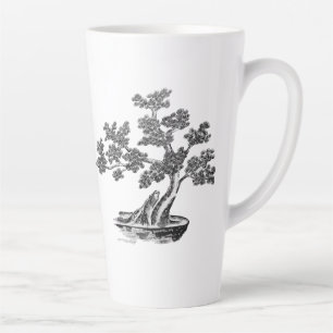 Tasse Latte Bonsai - Style chinois - noir et blanc