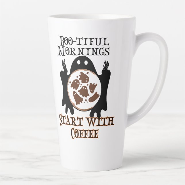 Tasse Latte Boo-tiful matins Commencez par Coffee.w (Droite)