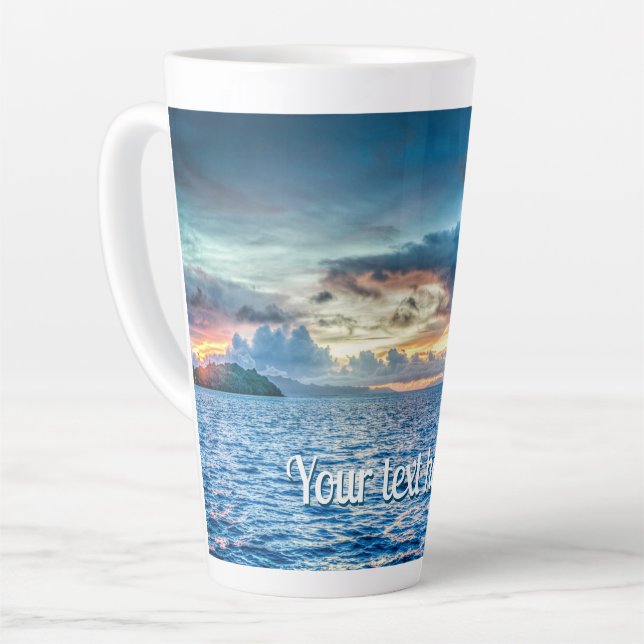 Tasse Latte Bora Bora Ocean View Photographie (Angle gauche)