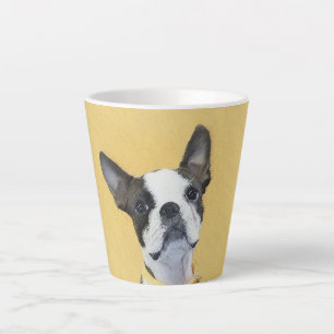 Tasse Latte Boston Terrier Peinture - Cute Original Chien Art