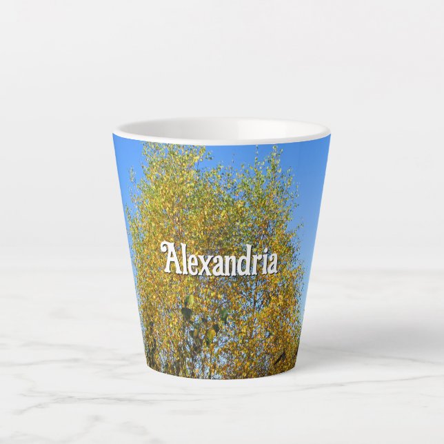 Tasse Latte Boucles d'automne Sky Dancing - Petites feuilles p (Devant)