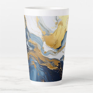 Tasse Latte Bouffée en or et bleu
