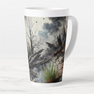 Tasse Latte Boug en latte de coeur Abstrait - Design artistiqu