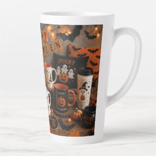 Tasse Latte Bougie en verre dépoli fantôme et citrouille migno