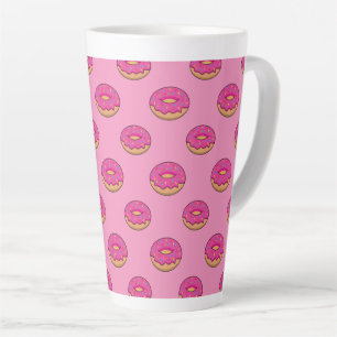 Tasse Latte Bouillie de fraises avec des arrosages