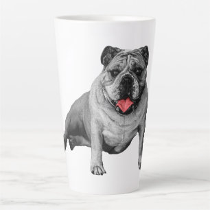 Tasse Latte Bouledogue aux accents rouges ludiques