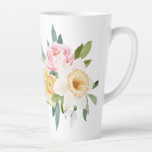 Tasse Latte Bouquet de fleurs de pivoine