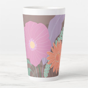 Tasse Latte Bouquet de printemps mignon des fleurs modernes