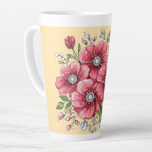 Tasse Latte Bouquet floral coloré