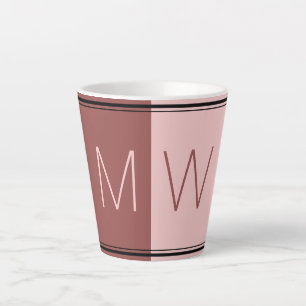 Tasse Latte Bourgogne rose Moderne Motivation MONOGRAMME