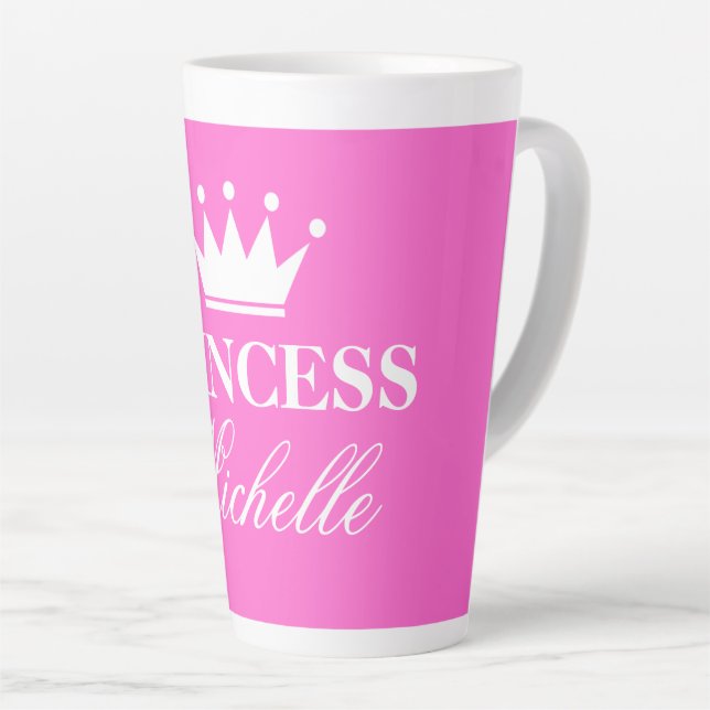 Tasse Latte Bouteille princesse rose personnalisée avec logo c (Angle droit)