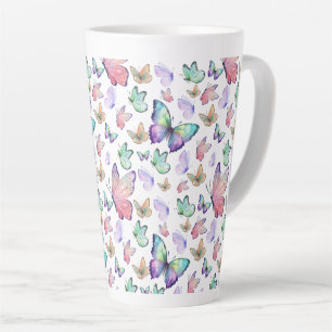 Tasse Latte Bouteilles d'aquarelle Motif sans couture