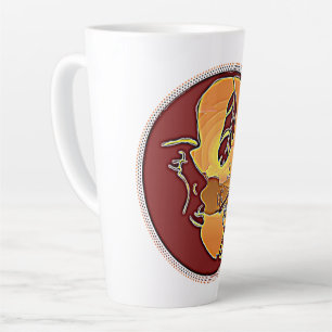 Tasse Latte Bouton paysage - Plume de lune Kokopelli 1