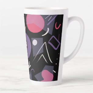 Tasse Latte Boutons en latte rétro