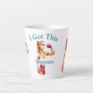 Tasse Latte Boxeuse féminine en forme Thunder_Cove