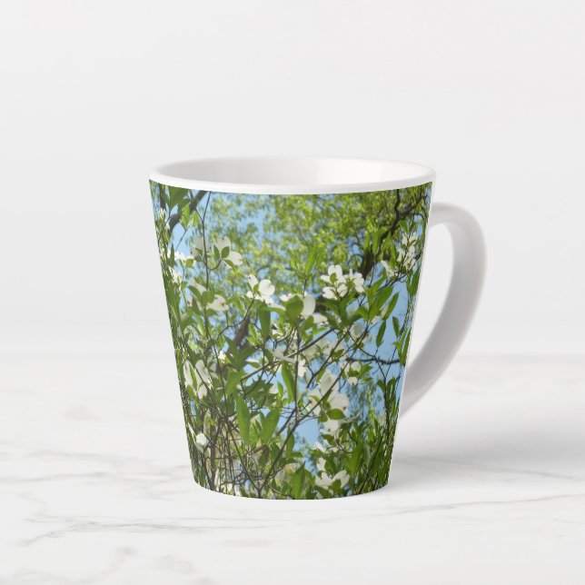 Tasse Latte Branche of Dogwood Blossoms Spring Trees (Angle droit)