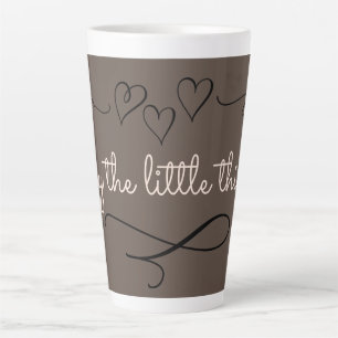 Tasse Latte Branché Profitez Des Petites Choses Brun Script