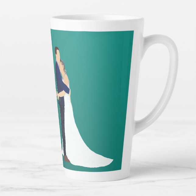 Tasse Latte Bridal Couple, skin tones light (Droite)